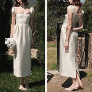 Elegant Cream Midi Dress